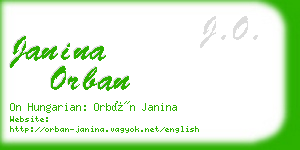 janina orban business card